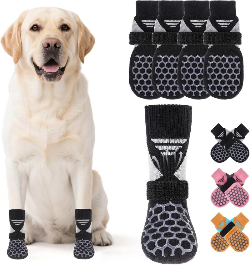 KOOLTAIL Dog Socks for Hot/Cold Pavement, Breathable & Warm Dog Socks to Prevent Licking Paws, Non Slip Pet Boots & Paw Protectors for Hardwood Floor,Grippy Shoes for Small Medium Large Senior Dogs - Image 1